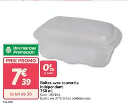 Promocash Boîtes avec couvercle indépendant offre