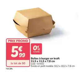 Promocash Boîtes à burger en kraft offre