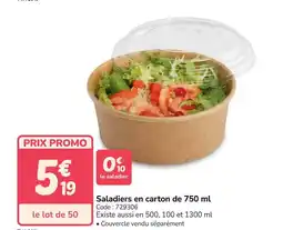 Promocash Saladiers en carton offre
