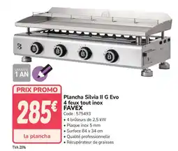 Promocash FAVEX Plancha Silvia II G Evo 4 feux tout inox offre