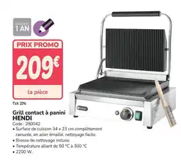 Promocash HENDI Grill contact à panini offre