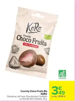 Carrefour KORO Crunchy Choco Fruits Bio offre