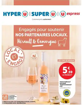 Pays d'hérault igp rose rose de bessan hve