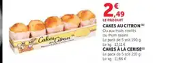 Hyper U Cakes au citron offre