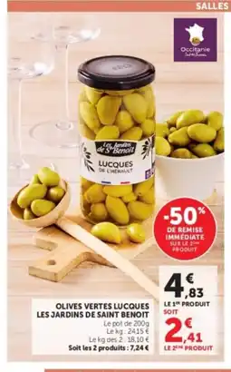 Hyper U Olives vertes lucques les jardins de saint benoit offre