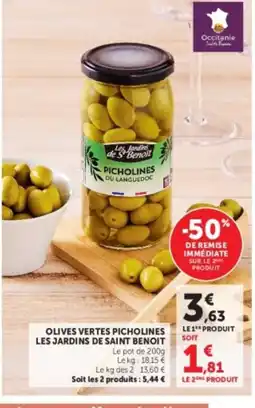 Hyper U Olives vertes picholines les jardins de saint benoit offre