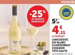 Hyper U Languedoc igp blanc chardonnay viognier tête haute offre