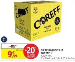 Intermarché COREFF Bière blonde x 12 offre