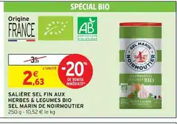 Intermarché Salière sel fin aux herbes & legumes bio sel marin de noirmoutier offre