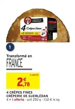 Intermarché CRÊPERIE DE GUERLÉDAN 4 crêpes fines offre