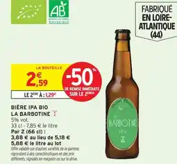 Intermarché LA BARBOTINE Bière ipa bio offre