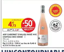 Intermarché CHÂTEAU DES COSSÉ Aop cabernet d'anjou rosé hve offre