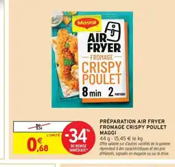 Intermarché MAGGI Préparation air fryer fromage crispy poulet offre