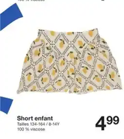 Zeeman Short enfant offre