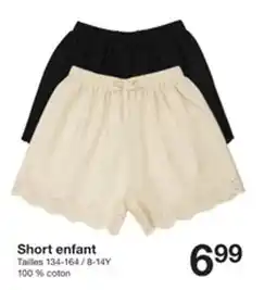 Zeeman Short enfant offre