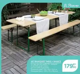 Point Vert Set banquet table + bancs offre
