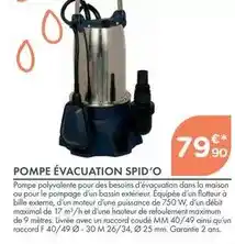 Point Vert Pompe évacuation spid'o offre