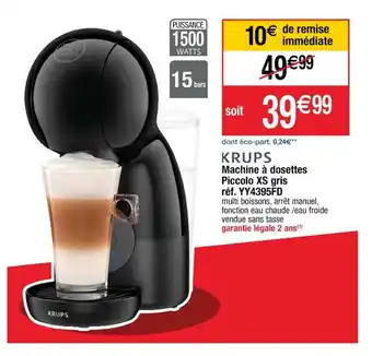 Cora x Carrefour Machine A Dosettes Piccolo CS gris Rèf. YY4395FD offre