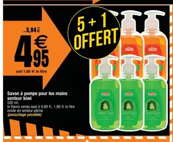 Cora x Carrefour Savon A Pompe Pour Les Mains Senteur Kiwi offre