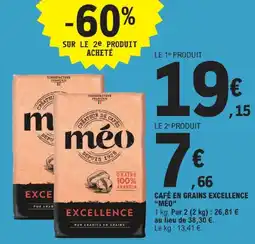E.Leclerc Méo café en grains excellence offre