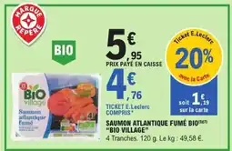 E.Leclerc Bio village saumon atlantique fumé bio offre