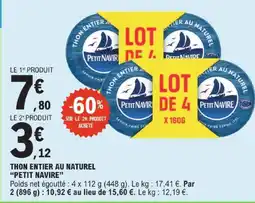 E.Leclerc Petit navire thon entier au naturel offre