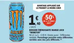 E.Leclerc Monster boisson énergisante mango loco offre