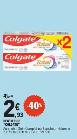 E.Leclerc Colgate dentifrice offre
