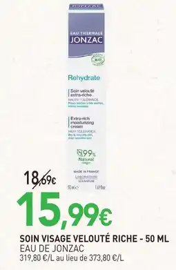 naturéO Eau thermale jonzac soin visage velouté riche offre