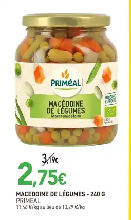 naturéO Primeal macedoine de légumes - 240 g offre
