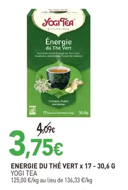 naturéO Yogi tea énergie du thé vert offre