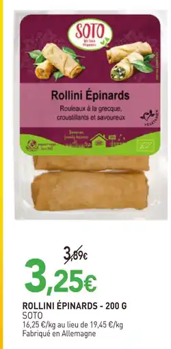 naturéO Soto rollini épinards offre