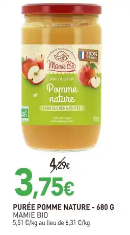 naturéO Mamie bio purée pomme nature - 680 g offre