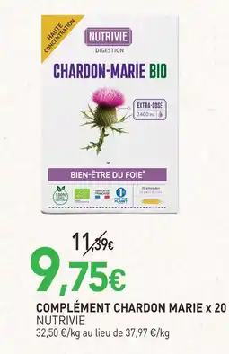 naturéO Nutrivie complément chardon-marie bio x 20 offre
