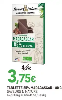 naturéO Saveurs & nature tablette 85% madagascar - 80 g offre