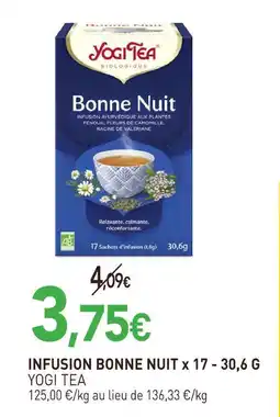 naturéO Yogi tea infusion bonne nuit x 17 - 30,6 g offre
