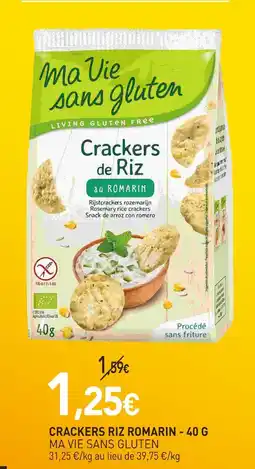 naturéO Ma vie sans gluten crackers riz romarin offre