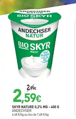 naturéO Andechser bio skyr nature 0,2% mg offre