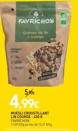 naturéO Favrichon muesli croustillant lin courge offre