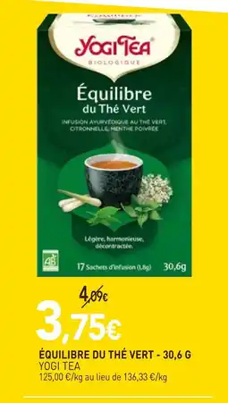 naturéO Yogi tea équilibre du thé vert - 30,6 g offre