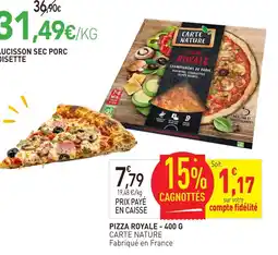 naturéO Carte nature pizza royale offre