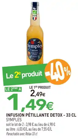 naturéO Symples infusion pétillante detox - 33 cl offre