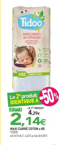 naturéO Tidoo maxi carré coton x 80 offre