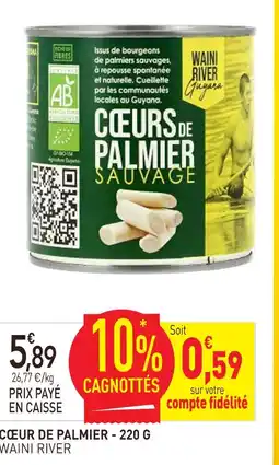 naturéO Waini river cœurs de palmier offre