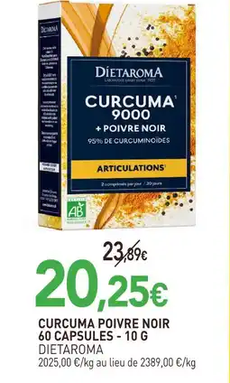 naturéO Dietaroma curcuma poivre noir 60 capsules - 10 g offre