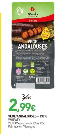 naturéO Wheaty végé' andalouses offre
