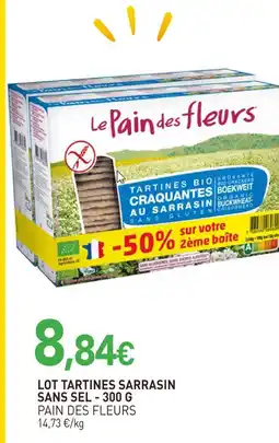 naturéO Pain des fleurs lot tartines sarrasin sans sel offre