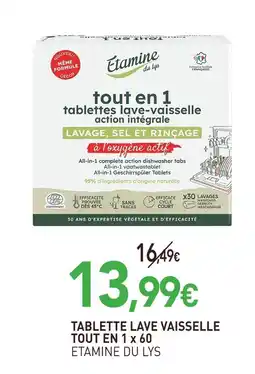 naturéO Etamine du lys tablette lave vaisselle tout en 1 offre