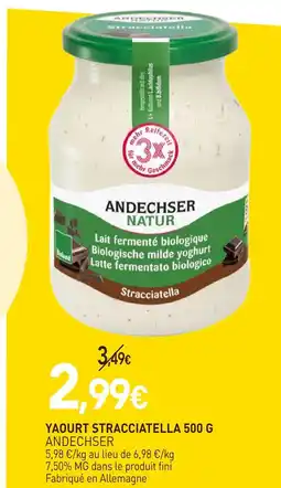 naturéO Andechser yaourt stracciatella offre