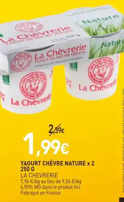 naturéO La chevrerie yaourt chèvre nature x 2 offre